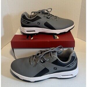 FENLERN Golf Shoes Men, Spiked, Waterproof Leather Upper, Cushioned SIZE-12